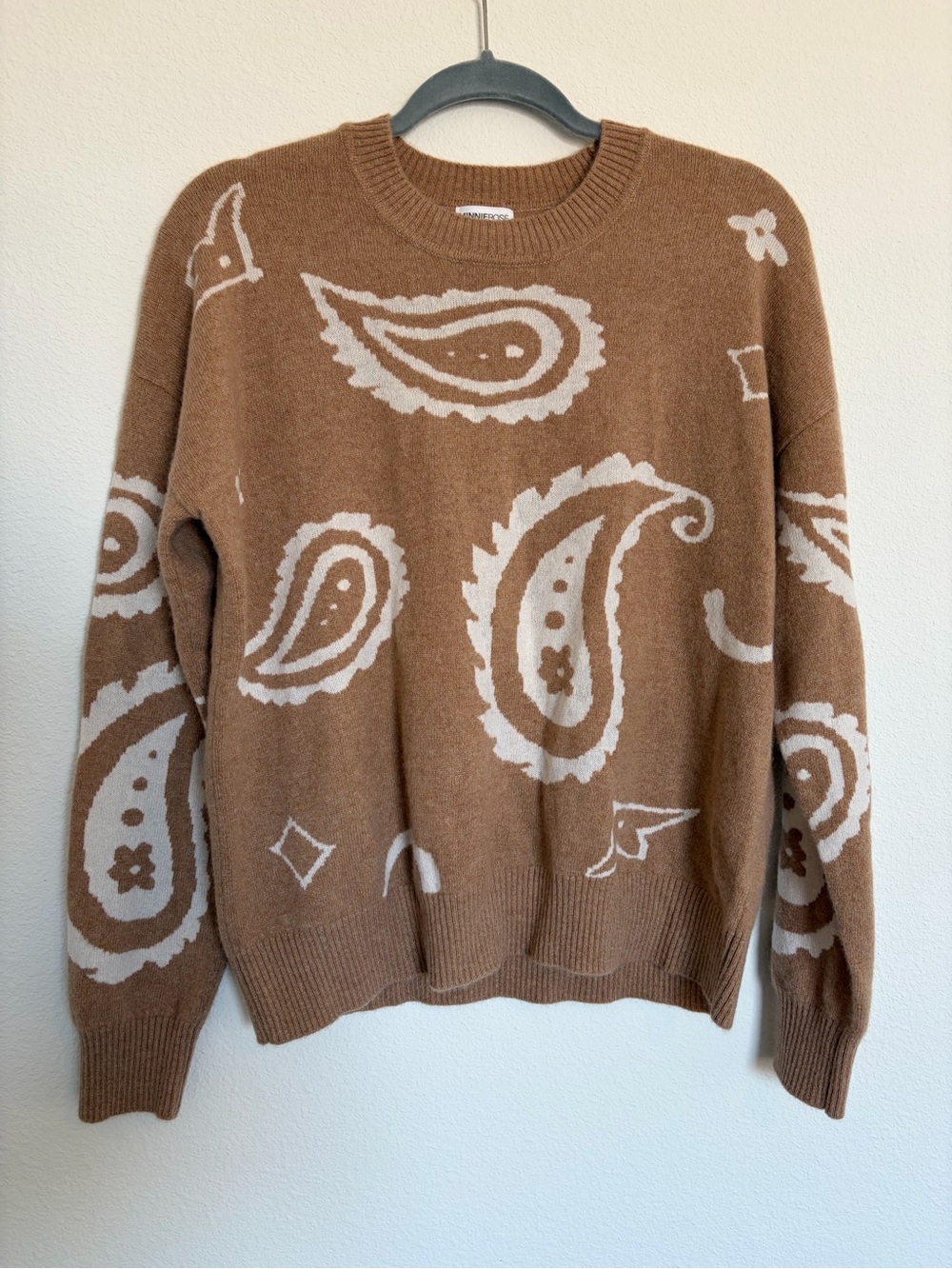 Minnie Rose Cashmere Bandana Print Sweater